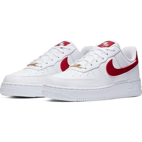 nike air force 1 heren wit donker rood